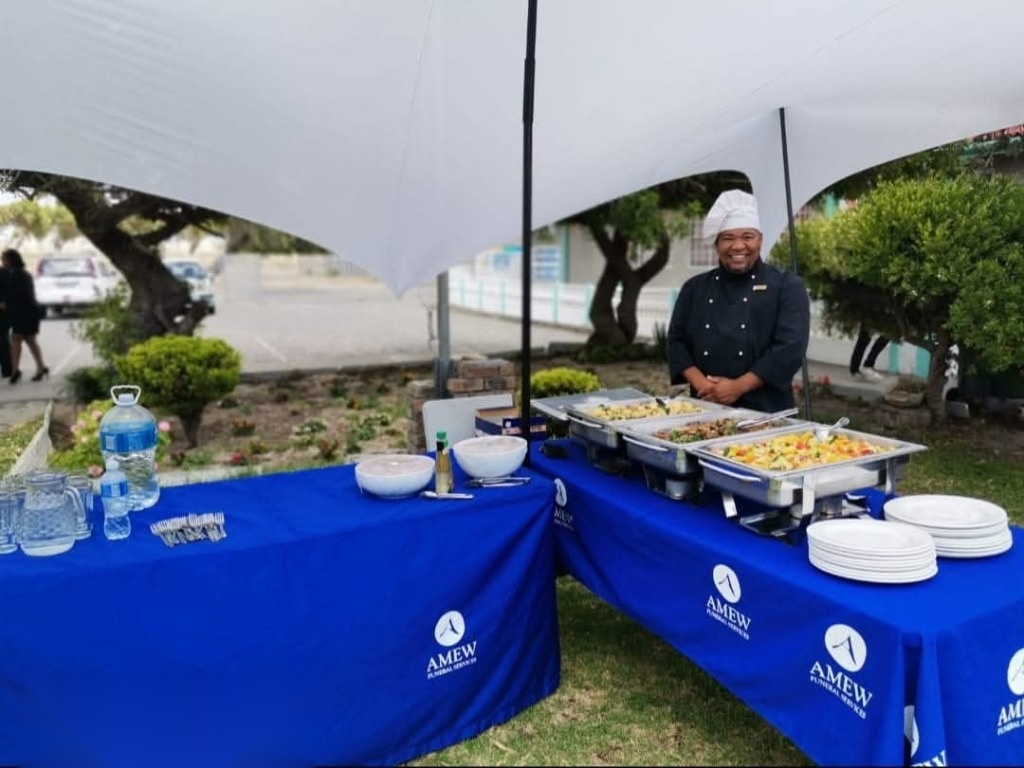 On-site catering served by the AMEW team after a funeral service